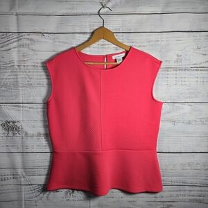 Liz Claiborne NWT Pink Peplum Sleeveless Top Size Large